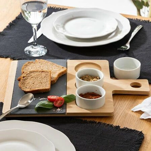 Zestaw do przekąsek z łupka i bambusa