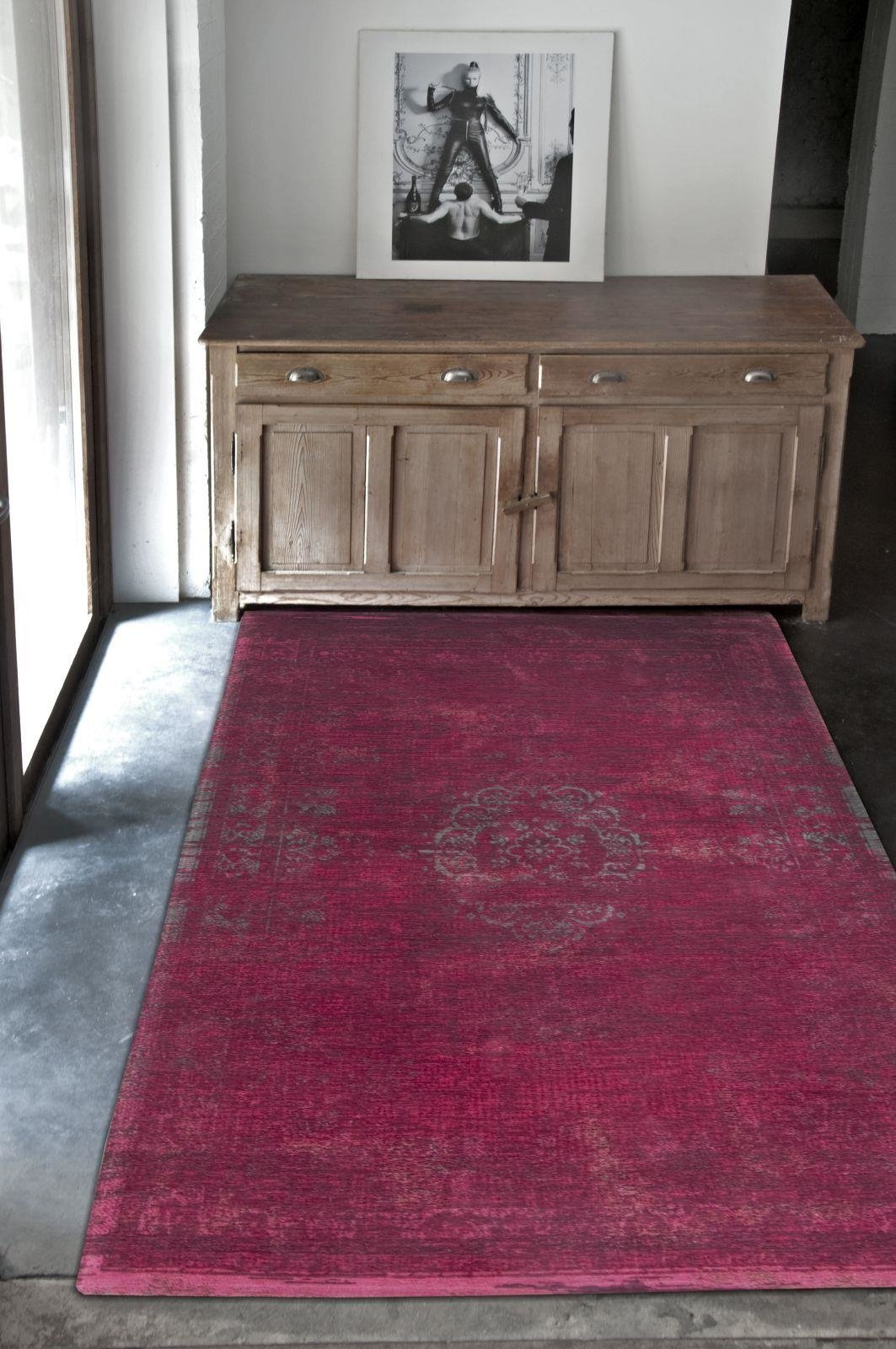 Dywan do salonu Scarlet 200x280 bawełniany prostokątny retro orientalny różowy łatwy w czyszczeniu