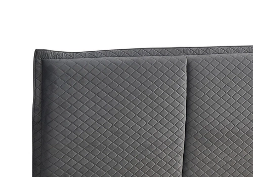 Łóżko tapicerowane welurowe Beck 160x200 szare z pojemnikiem do sypialni nowoczesne