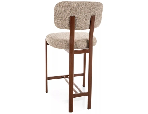 Hoker Montico beżowy tapicerowany z oparciem do kuchni 62 cm