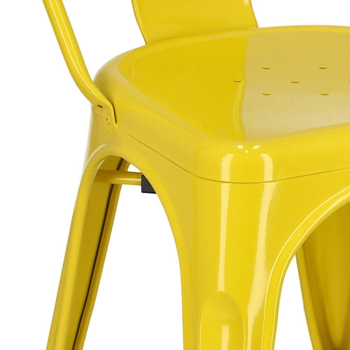Krzesło metalowe Paris żółte inspirowane Tolix do jadalni i kuchni industrialne D2.DESIGN