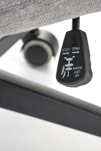 Fotel biurowy ergonomiczny Nurah popielaty nowoczesny z podłokietnikami na kółkach do biura