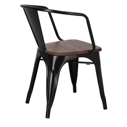 Krzesło Paris Arms Wood czarne sosna orzech