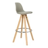 Hoker Nord szary z oparciem do kuchni i jadalni nowoczesny drewniany z ekoskóry Intesi