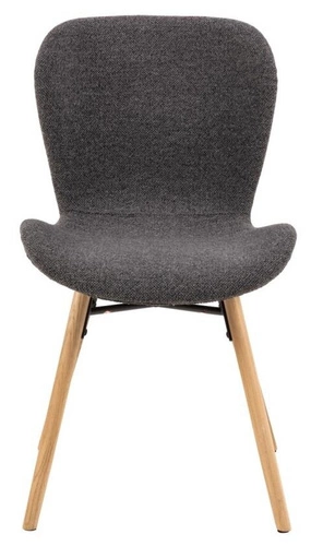 Krzesło tapicerowane Batilda Actona antracytowe do jadalni skandynawskie z dębowymi nogami