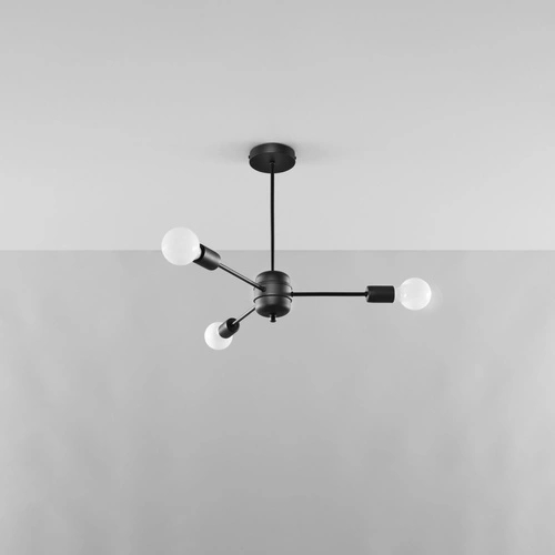 Żyrandol LANGO 3 czarny nowoczesny metalowy do salonu i jadalni Sollux Lighting