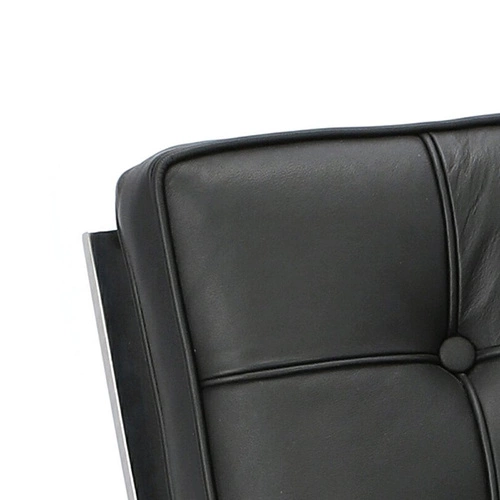 Fotel wypoczynkowy BA1 inspirowany Barcelona skóra naturalna czarna nowoczesny do salonu