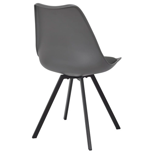 Krzesło tapicerowane Atom Intesi szare do jadalni i salonu nowoczesne na metalowych nogach