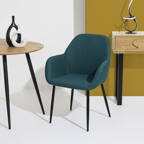 Krzesło tapicerowane Lavia Intesi turkusowe z podłokietnikami do jadalni i salonu nowoczesne