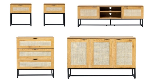 Zestaw mebli do sypialni Capri w stylu boho 