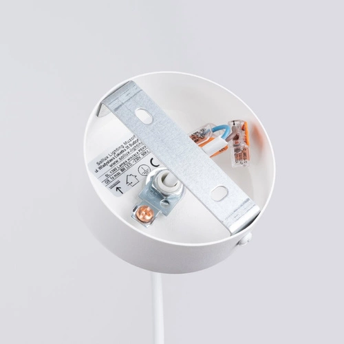 Lampa wisząca kula PEKKA 1 biała z drewna regulowana do salonu i jadalni skandynawska