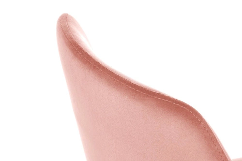 Krzesło tapicerowane welurowe Irene różowe ze złotymi nogami do jadalni i salonu Intesi