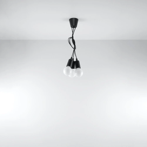 Lampa wisząca Diego 3 czarna nowoczesna regulowana do salonu nad wyspę Sollux