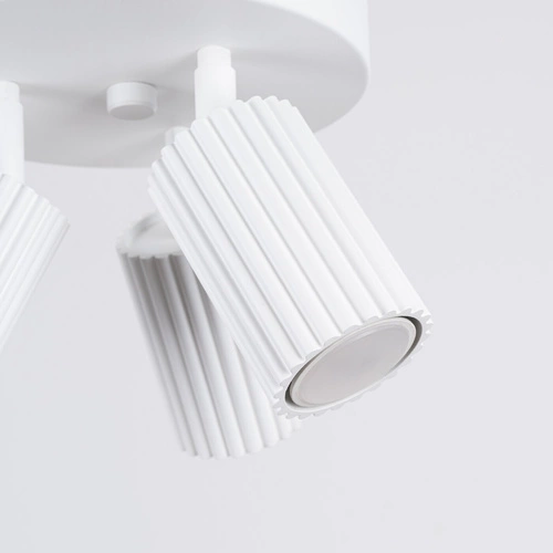 Plafon sufitowy biały nowoczesny KARBON 3P do salonu i sypialni z ruchomym kloszem