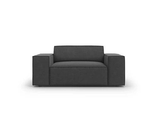 Fotel do salonu Jodie Grey Velvet welurowy z podłokietnikami nowoczesny glamour szary