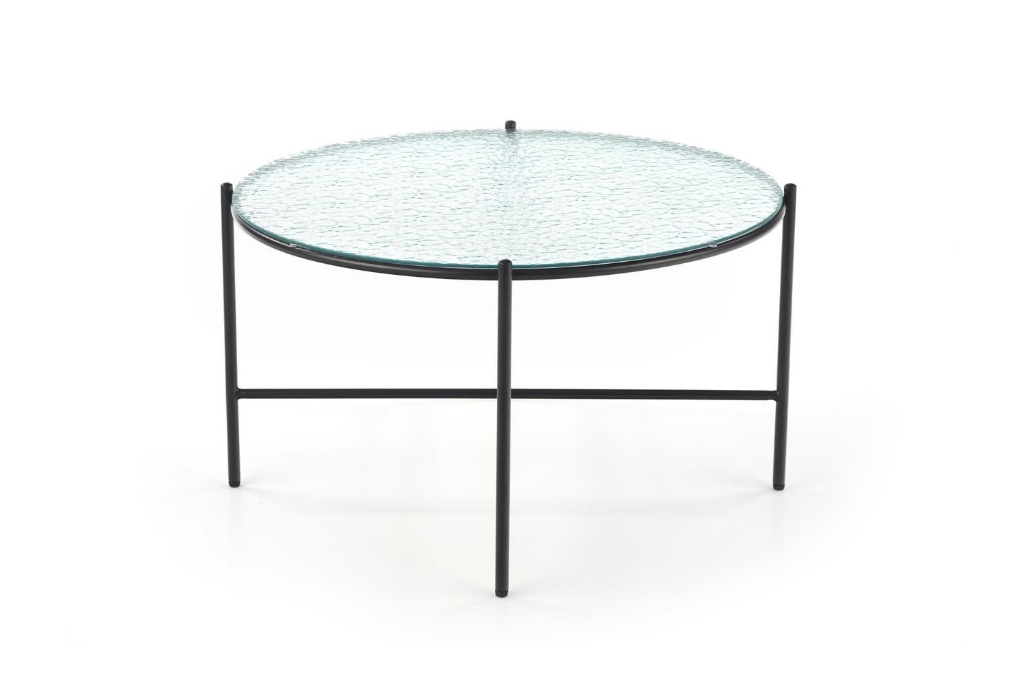 Stolik kawowy okrągły szklany Anabel nowoczesny loftowy transparentny do salonu Intesi 70 cm