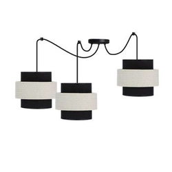 Lampa wisząca Benta p czarny 3x40W E27 abażur czarny+kremowy
