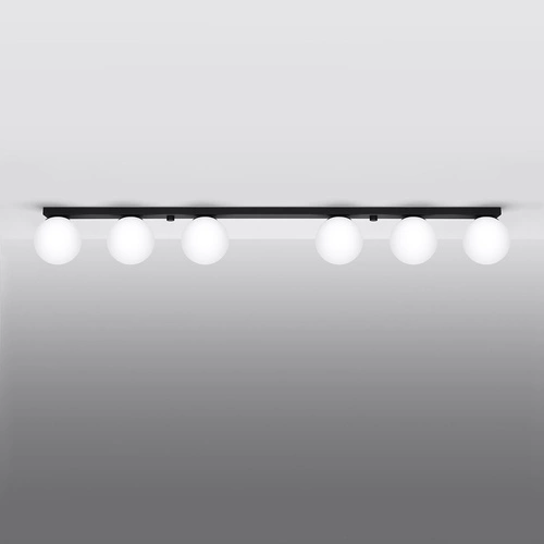 Plafon sufitowy YOLI 6 czarny nowoczesny metalowy do salonu lub sypialni SOLLUX