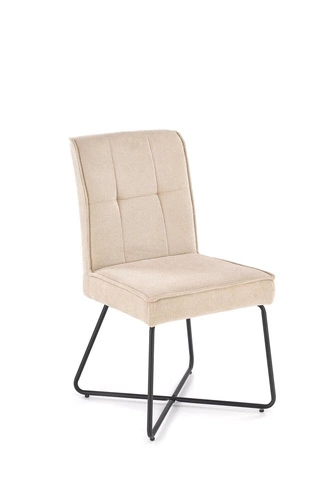 Krzesło tapicerowane Omara beżowe do jadalni nowoczesne loftowe na płozach Intesi