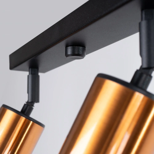 Plafon sufitowy WINX 4L czarny miedź nowoczesny do salonu i sypialni SOLLUX LIGHTING