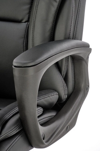 Fotel biurowy ergonomiczny Torinio Intesi czarny skórzany obrotowy z podłokietnikami TILT