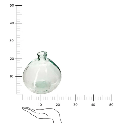 Wazon szklany Recyc transparentny 22 cm nowoczesny do salonu na kwiaty Atmosphera