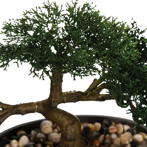 Sztuczne drzewko bonsai Atmosphera jak żywe do salonu w czarnej doniczce boho 23 cm