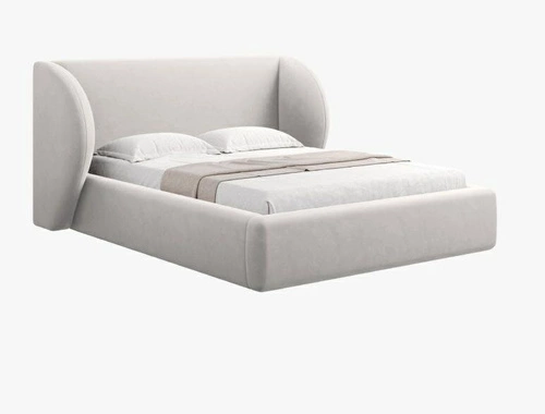 Łóżko do sypialni Miley beżowe nowoczesne z pojemnikiem 200x200 boucle glamour