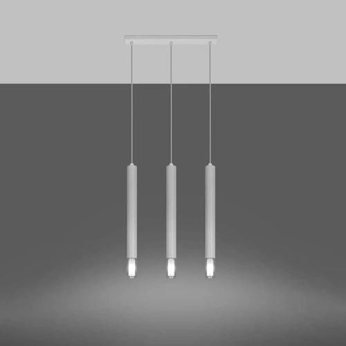 Lampa wisząca Wezyr 3 biała nowoczesna potrójna do salonu, jadalni lub nad wyspę