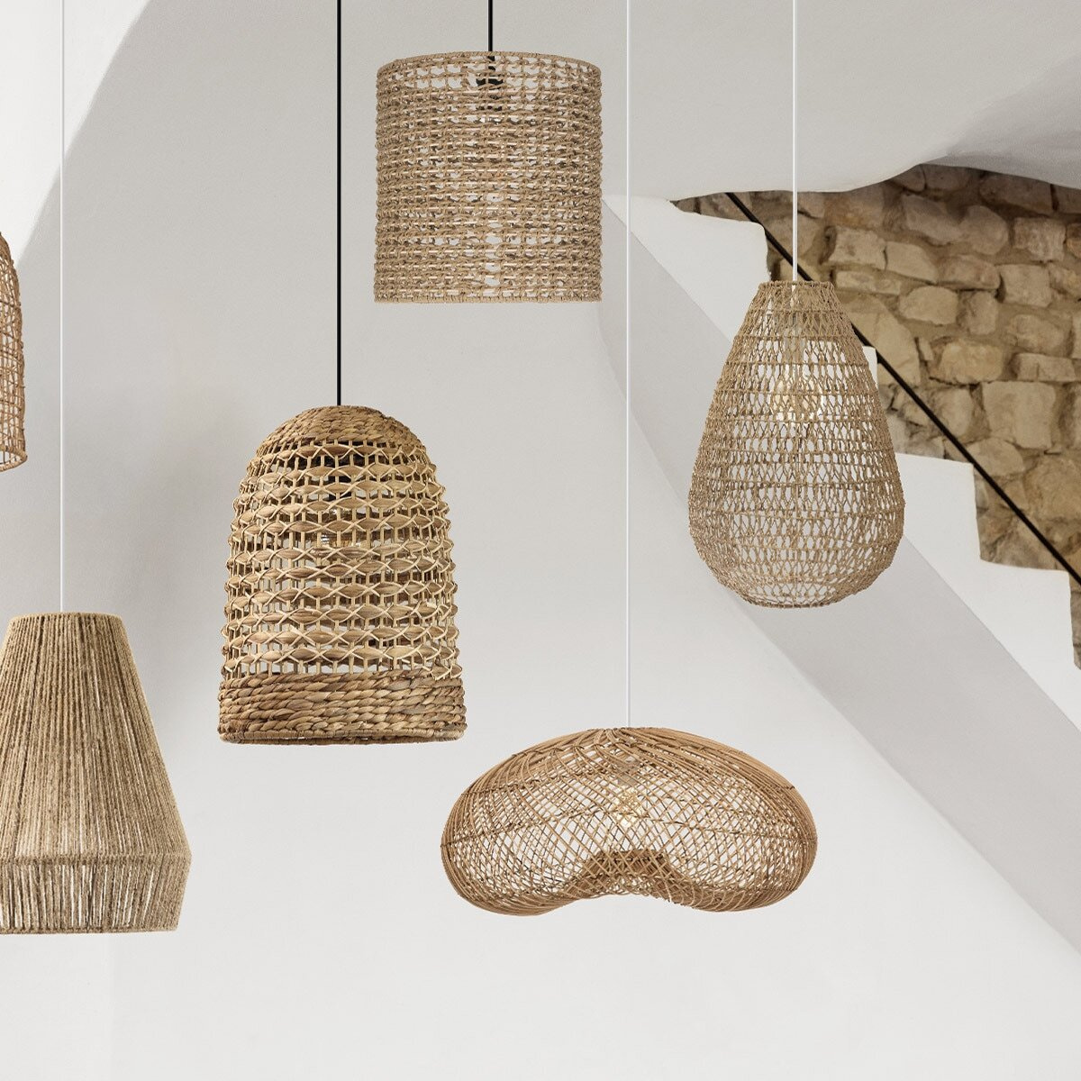 Lampa wisząca Etel papierowa boho do salonu i jadalni naturalna Atmosphera 55 cm