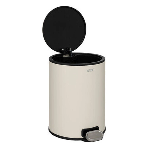 Kosz na śmieci do łazienki Delta beżowy 6l nowoczesny z wyjmowanym wkładem 5five