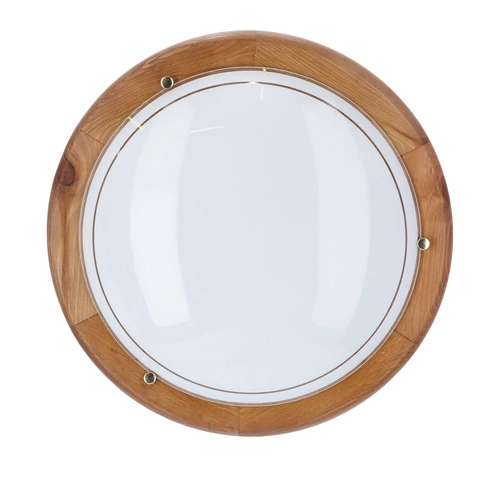 Plafon sufitowy okrągły Candellux 1030 dąb biały szklany do salonu i sypialni