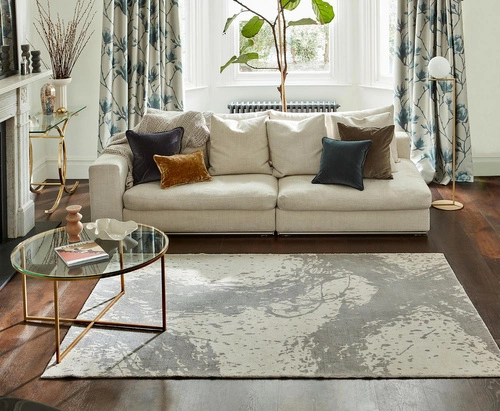 Dywan do salonu nowoczesny bawełniany Enigmatic Pewter Awakening 170x240 szary łatwe czyszczenie