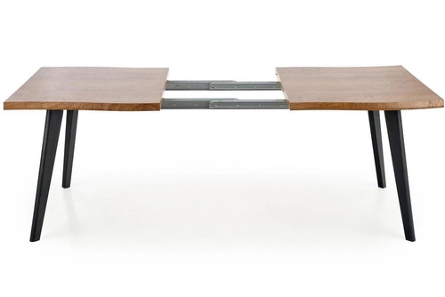 Stół rozkładany Sonik 150-210 cm do jadalni nowoczesny dąb z czarnymi nogami Intesi