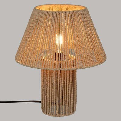 Lampka nocna do sypialni boho Adria Atmosphera z abażurem naturalna 38 cm na stolik