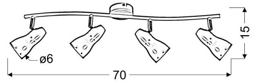 Lampa sufitowa Fiord listwa 4x40W E14 biały