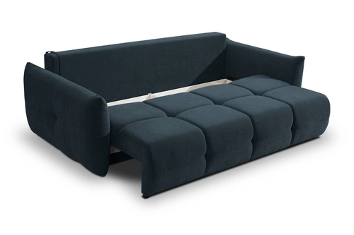 Sofa rozkładana 3 osobowa Bode z funkcją spania i pojemnikiem granatowa do salonu
