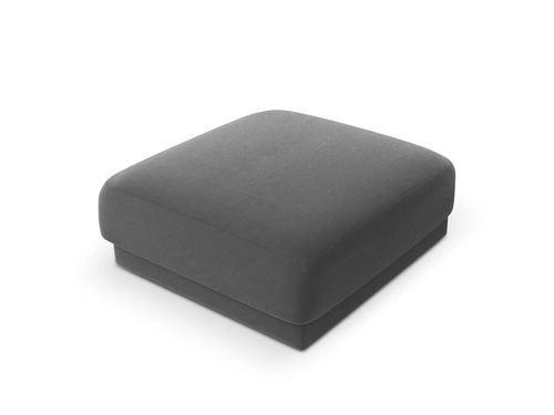 Pufa Miley welurowa szara kwadratowa 90x90 cm do salonu nowoczesna siedzisko glamour