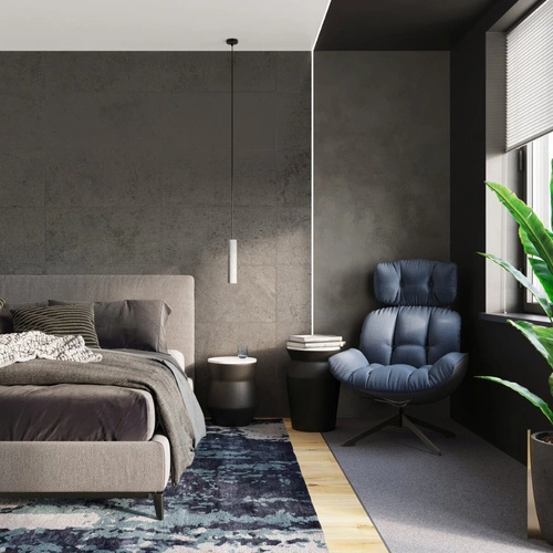 Lampa wisząca LUVO szara betonowa tuba nowoczesna nad wyspę do kuchni i salonu