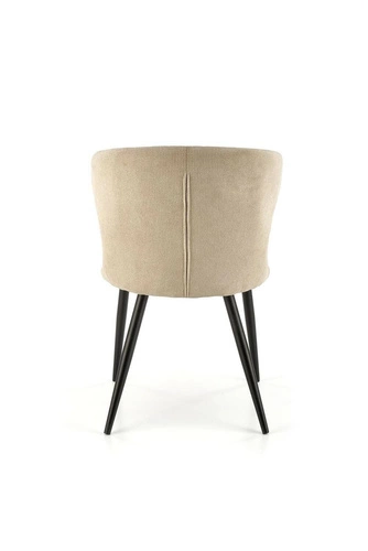 Krzesło tapicerowane Odile beżowe do jadalni i salonu nowoczesne na czarnych nogach Intesi