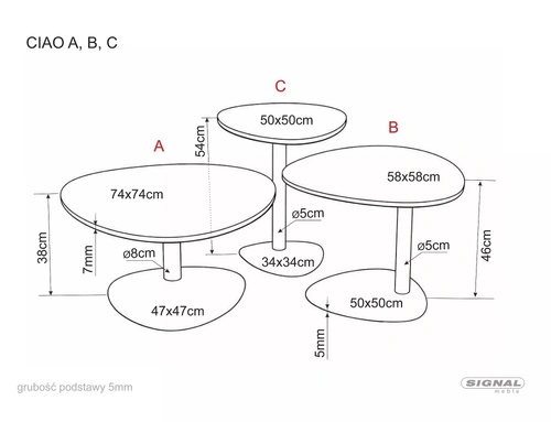 Intesi Stanton owalny stolik kawowy do salonu beżowy kaszmir nowoczesny