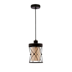 Lampa wisząca Agar czarny 1x60W E27 klosz bursztynowy