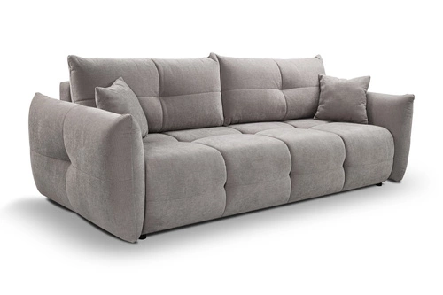 Sofa rozkładana Bode 3 osobowa z funkcją spania i pojemnikiem szara jasna do salonu