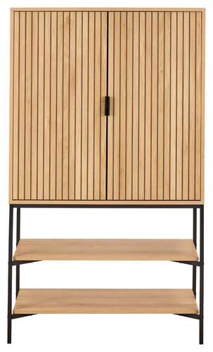 Regał na książki Jaipur loftowy zamykany dąb czarny 80 cm Actona