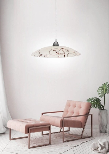 Lampa wisząca Young 40 szklana biała vintage do salonu i nad stół CANDELLUX