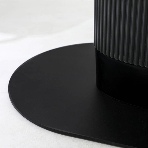 Stół do jadalni Maxim czarny owalny nowoczesny na jednej nodze 120x70 cm Intesi