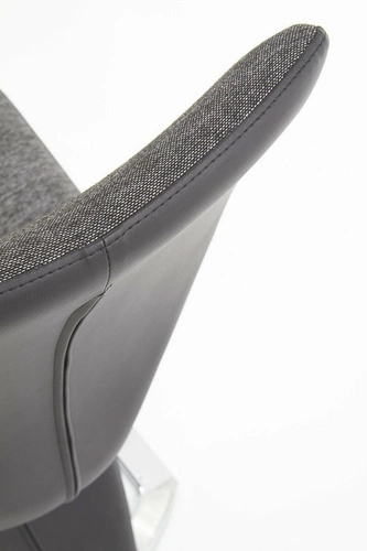 Krzesło do jadalni Missisipi tapicerowane ekoskóra czarne na płozach nowoczesne Intesi