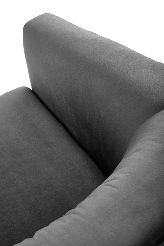 Fotel wypoczynkowy Dasman welurowy szary do salonu nowoczesny z poduszką Intesi