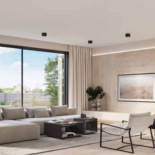 Plafon sufitowy LED OZZY czarny minimalistyczny kwadratowy do salonu i kuchni 9x16W