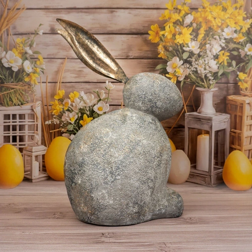 Intesi duża figurka wielkanocna królik szary 49cm dekoracja do salonu lub na komodę